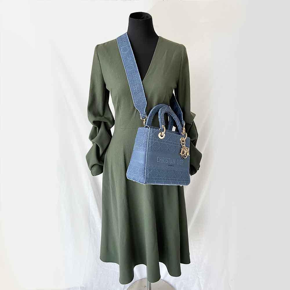 Dior D-Lite Embroidered Cannage Medium Bag