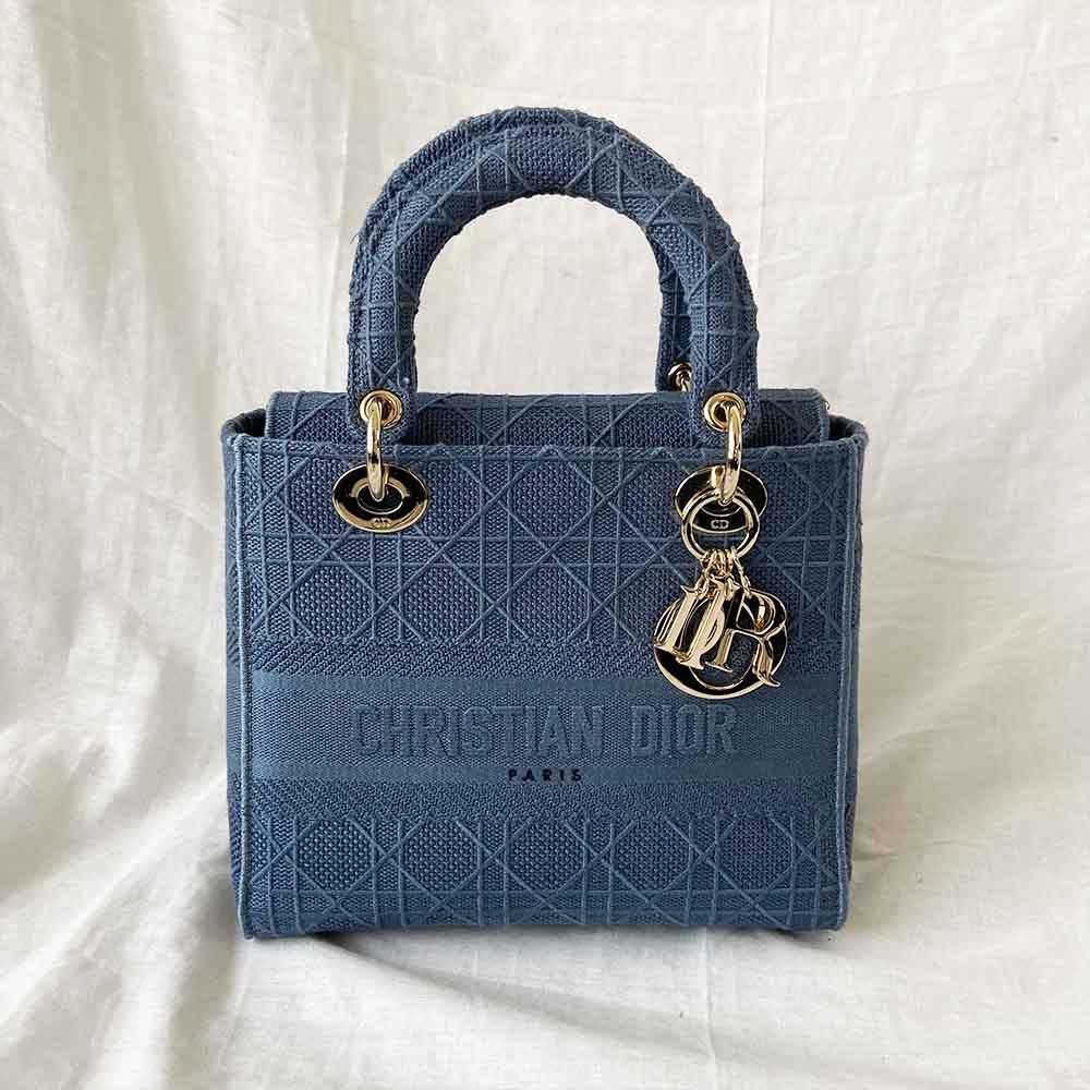 Dior D-Lite Embroidered Cannage Medium Bag