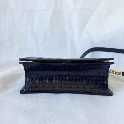 Dior Dark Blue Micro Cannage Patent Leather Small Diorama Shoulder Bag