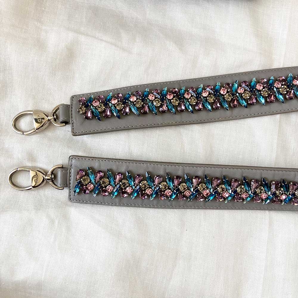 Dior Grey Cannage Leather Mini Lady Dior Tote