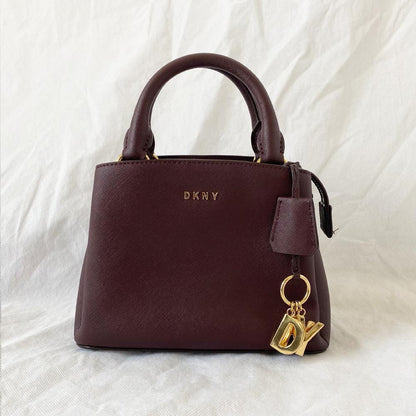 DKNY Burgundy Mini Crossbody Top Handle Bag