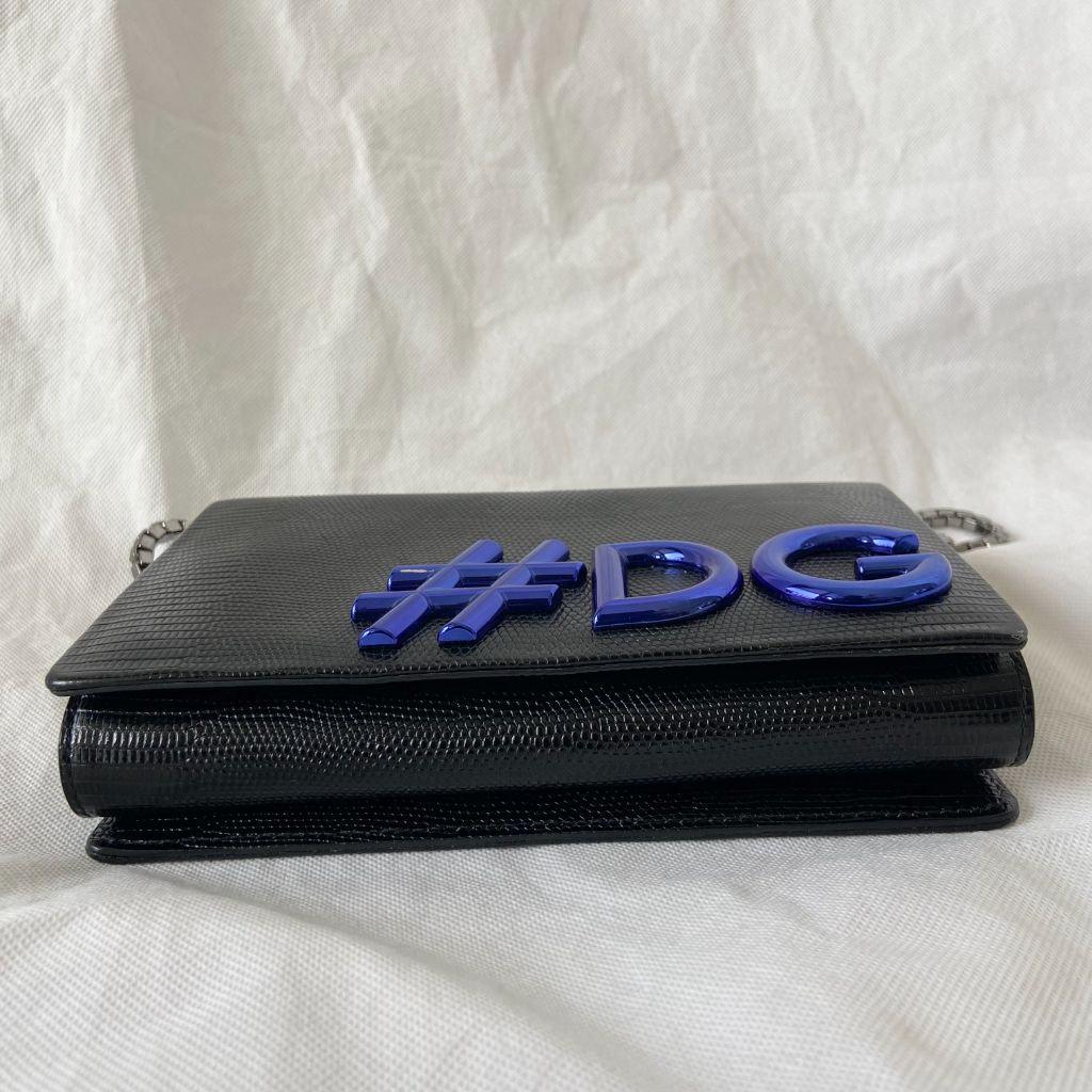 Dolce & Gabbana Black DG Girls Hashtag Logo Bag