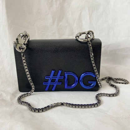 Dolce & Gabbana Black DG Girls Hashtag Logo Bag