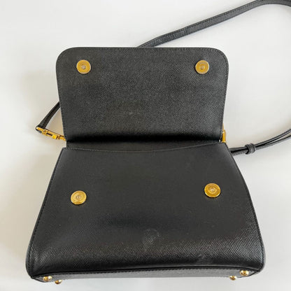 Dolce & Gabbana Black Leather Medium Miss Sicily Top Bag