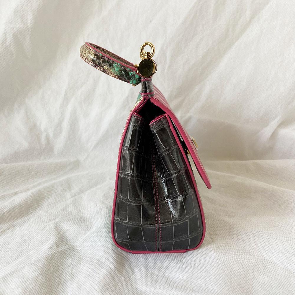 Dolce & Gabbana   Crocodile and Python Small Miss Sicily Bag