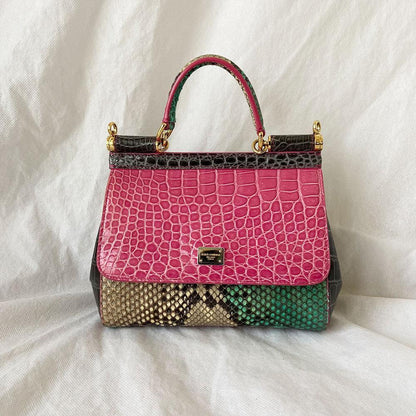 Dolce & Gabbana   Crocodile and Python Small Miss Sicily Bag