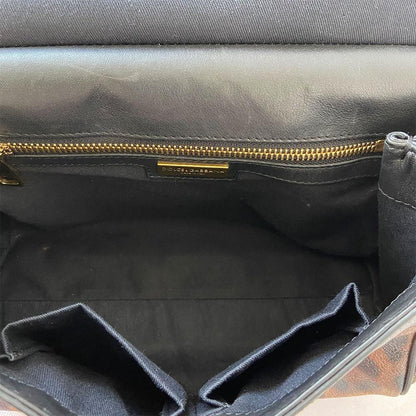 Dolce & Gabbana Leopard Print Leather Medium Miss Sicily Top Handle Bag