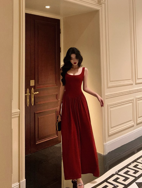 Sexy Mermaid Red Square Neckline 18th Birthday Dress Party Gown Birthday Outfits Birthday Dress Ideas For Women DP1298