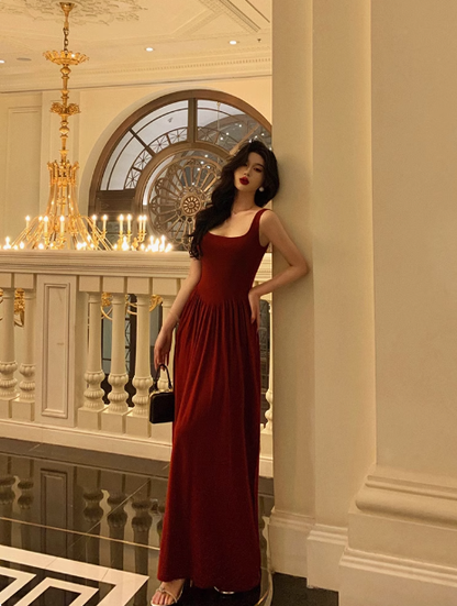 Sexy Mermaid Red Square Neckline 18th Birthday Dress Party Gown Birthday Outfits Birthday Dress Ideas For Women DP1298