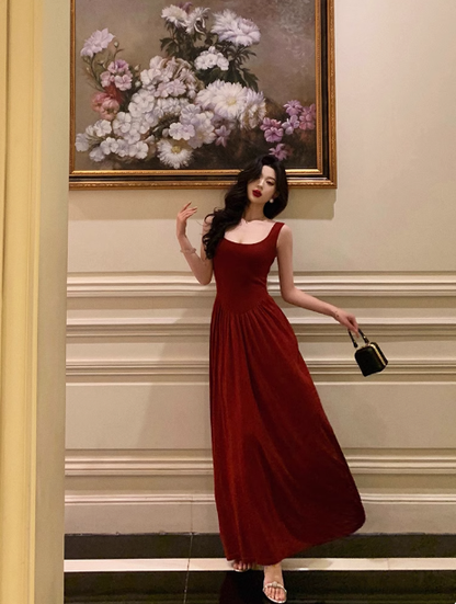 Sexy Mermaid Red Square Neckline 18th Birthday Dress Party Gown Birthday Outfits Birthday Dress Ideas For Women DP1298