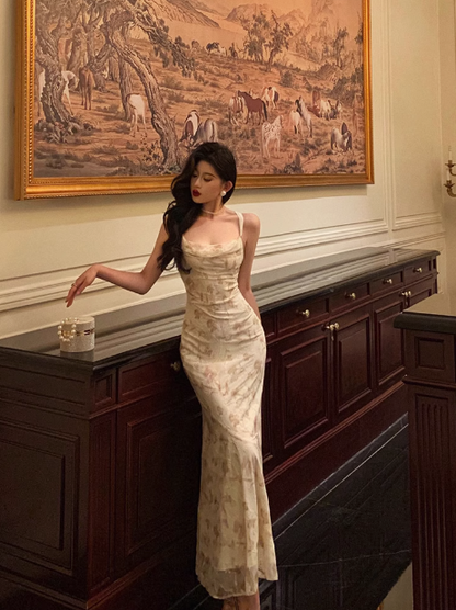 Elegant Mermaid White Floral Sleeveless 21st Birthday Dress Party Gown Birthday Outfits Birthday Dress Ideas For Women DP1302