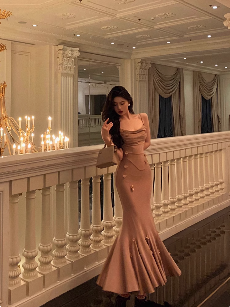 Elegant Mermaid Spaghetti Straps Sleeveless 21st Birthday Dress Party Gown Birthday Outfits Birthday Dress Ideas For Women DP1384