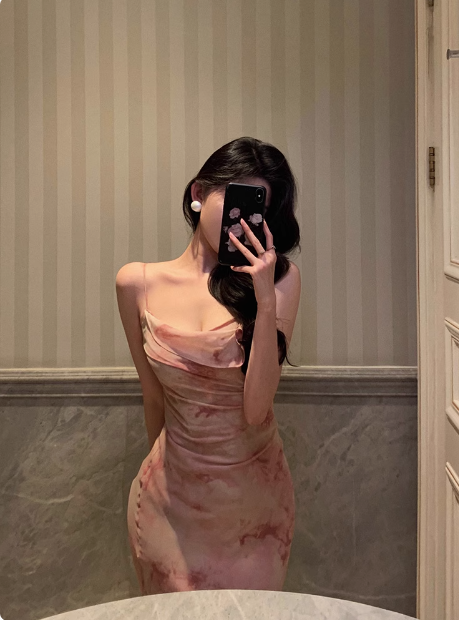 Elegant Mermaid Spaghetti Straps Pink Floral Sleeveless 21st Birthday Dress Party Gown Birthday Outfits Birthday Dress Ideas For Women DP1394