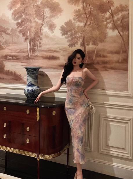 Elegant Mermaid Spaghetti Straps Grape 23rd Birthday Dress Party Gown Birthday Outfits Birthday Dress Ideas For Women DP1400