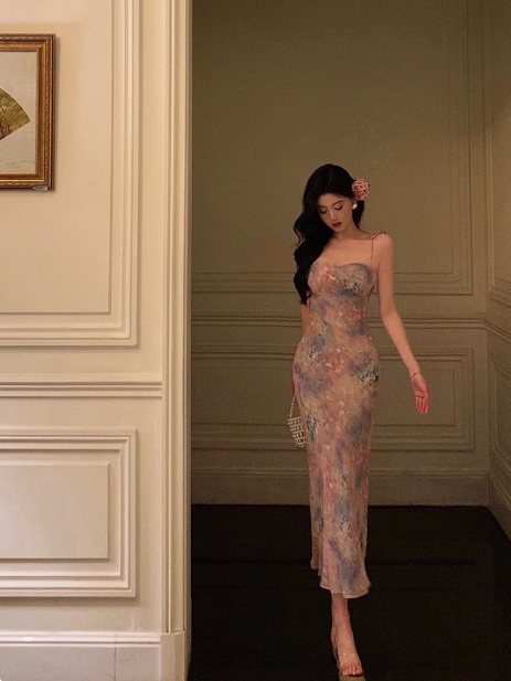 Elegant Mermaid Spaghetti Straps Grape 23rd Birthday Dress Party Gown Birthday Outfits Birthday Dress Ideas For Women DP1400