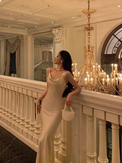 Elegant Mermaid Spaghetti Straps White 23rd Birthday Dress Party Gown Birthday Outfits Birthday Dress Ideas For Women DP1480