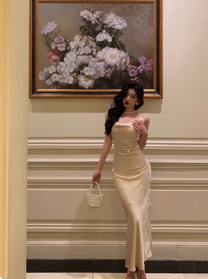 Elegant Mermaid Spaghetti Straps White 23rd Birthday Dress Party Gown Birthday Outfits Birthday Dress Ideas For Women DP1480