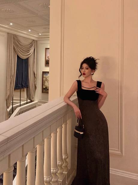 Modest A line Square Neckline Satin 21st Birthday Dress Party Gown Birthday Outfits Birthday Dress Ideas For Women DP1489