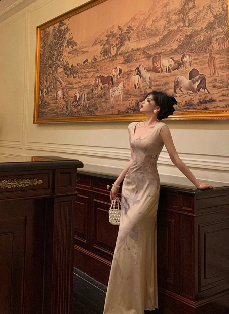 Elegant Sheath Floral Sleeveless 21st Birthday Dress Party Gown Birthday Outfits Birthday Dress Ideas For Women DP545