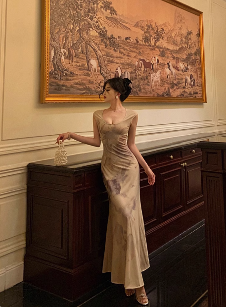 Elegant Sheath Floral Sleeveless 21st Birthday Dress Party Gown Birthday Outfits Birthday Dress Ideas For Women DP545