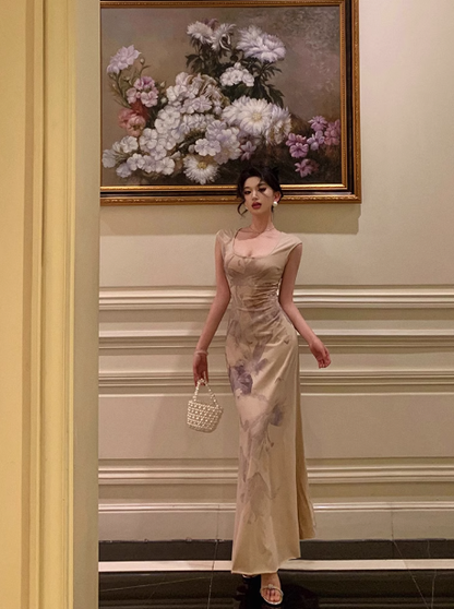 Elegant Sheath Floral Sleeveless 21st Birthday Dress Party Gown Birthday Outfits Birthday Dress Ideas For Women DP545