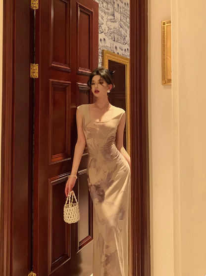 Elegant Sheath Floral Sleeveless 21st Birthday Dress Party Gown Birthday Outfits Birthday Dress Ideas For Women DP545