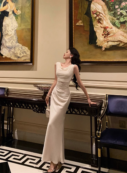 Elegant Sheath Sleeveless Ivory 21st Birthday Dress Party Gown Birthday Outfits Birthday Dress Ideas For Women DP547