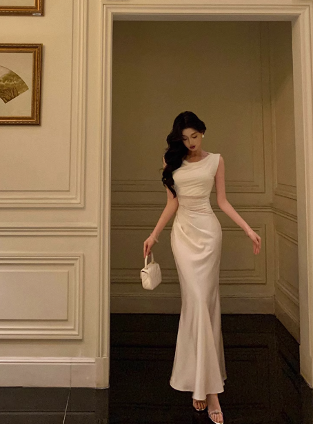 Elegant Sheath Sleeveless Ivory 21st Birthday Dress Party Gown Birthday Outfits Birthday Dress Ideas For Women DP547