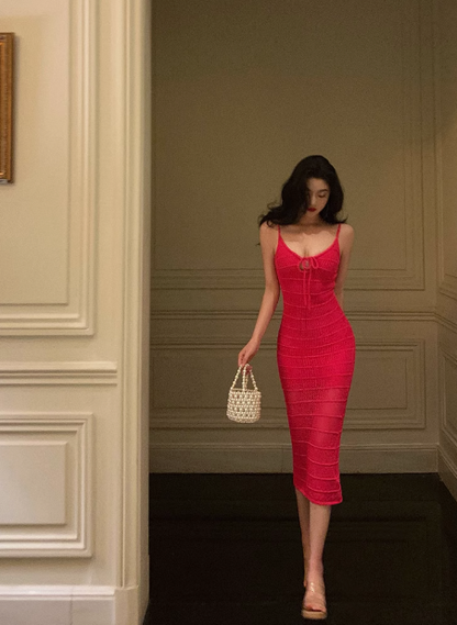 Sexy Sheath Spaghetti Straps Hot Pink Sleeveless 21st Birthday Dress Party Gown Birthday Outfits For Women DP549