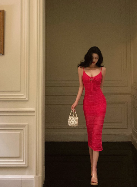 Sexy Sheath Spaghetti Straps Hot Pink Sleeveless 21st Birthday Dress Party Gown Birthday Outfits For Women DP549