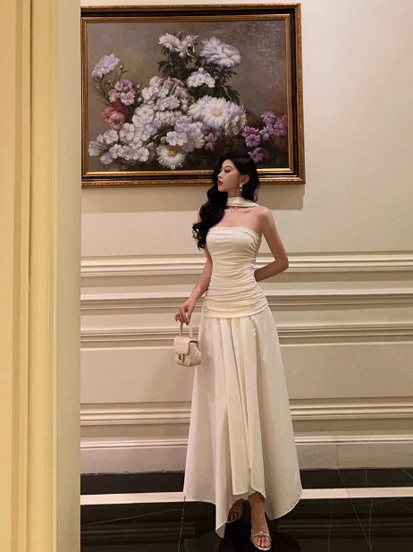 Classy A line Strapless White Sleeveless 18th Birthday Dress Party Gown Birthday Outfits Birthday Dress Ideas For Women DP552