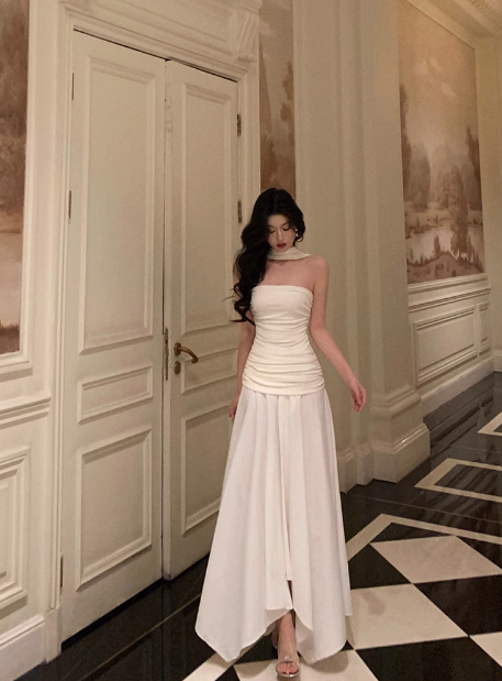 Classy A line Strapless White Sleeveless 18th Birthday Dress Party Gown Birthday Outfits Birthday Dress Ideas For Women DP552