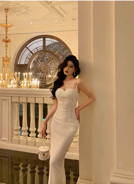 Classy Sheath Spaghetti Straps White Sleeveless 18th Birthday Dress Party Gown Birthday Outfits Birthday Dress Ideas For Women DP555