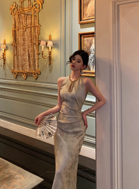 Classy Sheath Gold Beads Sleeveless 18th Birthday Dress Party Gown Birthday Outfits Birthday Dress Ideas For Women DP559