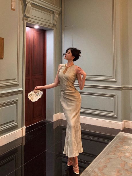 Classy Sheath Gold Beads Sleeveless 18th Birthday Dress Party Gown Birthday Outfits Birthday Dress Ideas For Women DP559