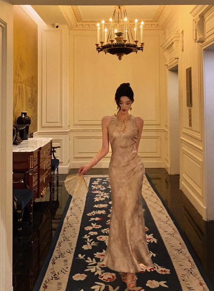 Classy Sheath Gold Beads Sleeveless 18th Birthday Dress Party Gown Birthday Outfits Birthday Dress Ideas For Women DP560