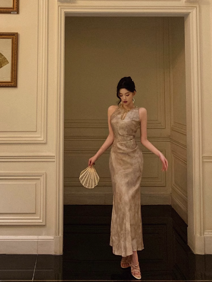 Classy Sheath Gold Beads Sleeveless 18th Birthday Dress Party Gown Birthday Outfits Birthday Dress Ideas For Women DP560