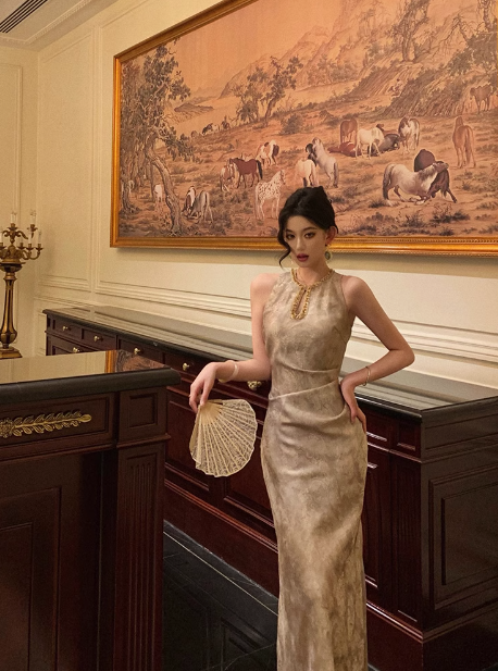 Classy Sheath Gold Beads Sleeveless 18th Birthday Dress Party Gown Birthday Outfits Birthday Dress Ideas For Women DP560