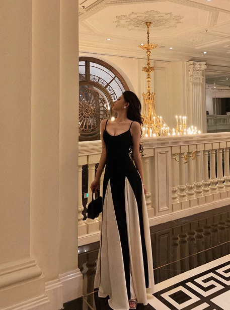 Classy A Line Spaghetti Straps Black Sleeveless 18th Birthday Dress Party Gown Birthday Outfits Birthday Dress Ideas For Women DP561