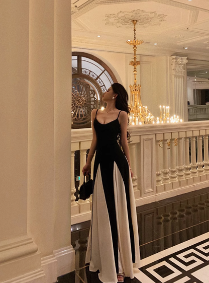 Classy A Line Spaghetti Straps Black Sleeveless 18th Birthday Dress Party Gown Birthday Outfits Birthday Dress Ideas For Women DP561