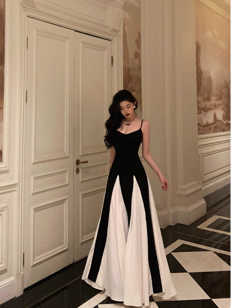 Classy A Line Spaghetti Straps Black Sleeveless 18th Birthday Dress Party Gown Birthday Outfits Birthday Dress Ideas For Women DP561