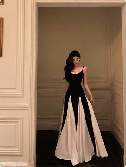 Classy A Line Spaghetti Straps Black Sleeveless 18th Birthday Dress Party Gown Birthday Outfits Birthday Dress Ideas For Women DP561