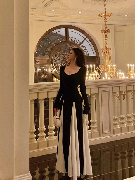 Classy A Line Square Black Sleeveless 18th Birthday Dress Party Gown Birthday Outfits Birthday Dress Ideas For Women DP562