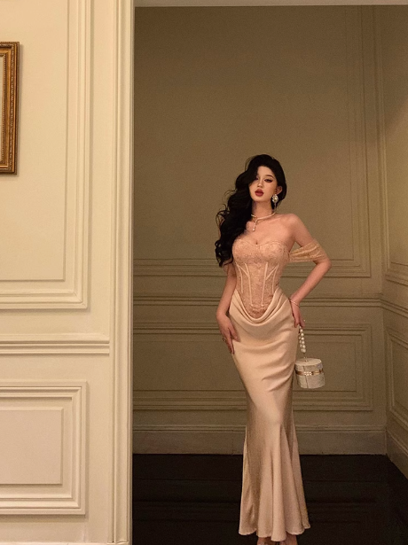 Classy Mermaid Off The Shoulder Satin 18th Birthday Dress Party Gown 21st Birthday Outfits Birthday Dress Ideas For Women DP565