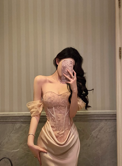 Classy Mermaid Off The Shoulder Satin 18th Birthday Dress Party Gown 21st Birthday Outfits Birthday Dress Ideas For Women DP565