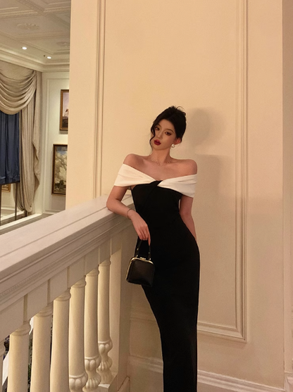 Elegant Sheath Off The Shoulder Black 18th Birthday Dress Party Gown Birthday Outfits Birthday Dress Ideas For Women DP587