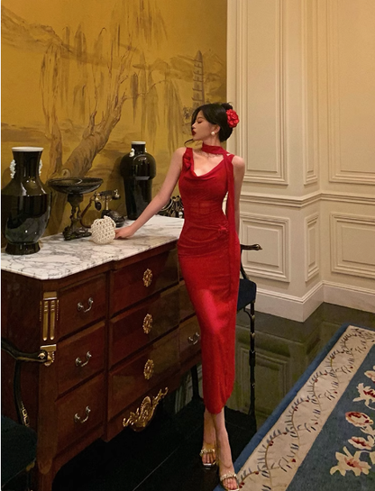 Elegant Sheath Red 18th Birthday Dress Party Gown Birthday Outfits Birthday Dress Ideas For Women DP590