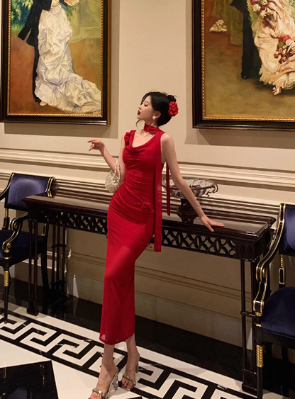 Elegant Sheath Red 18th Birthday Dress Party Gown Birthday Outfits Birthday Dress Ideas For Women DP590