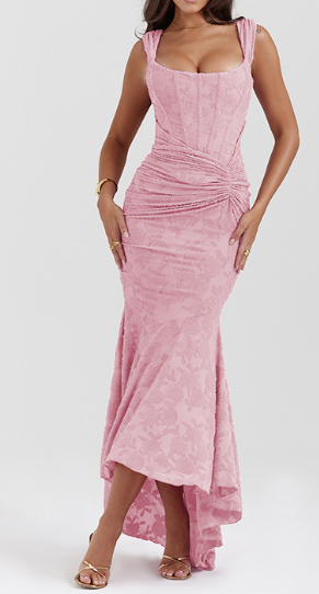 loveedsTM-New sexy and fashionable one-line collar bandeau fishbone hip-hugging fishtail long skirt