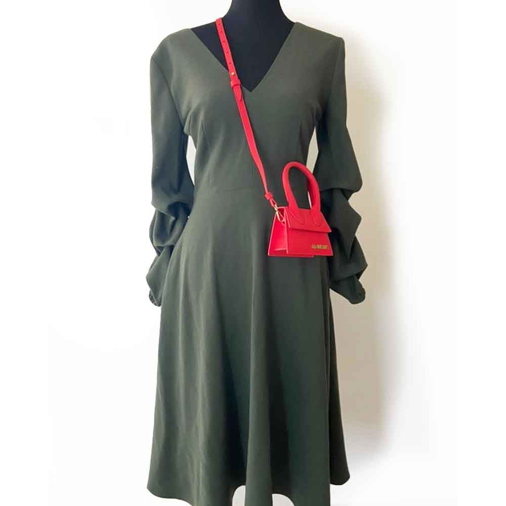 Jacquemus Red Leather Le Chiquito La Montagne Top Handle Bag